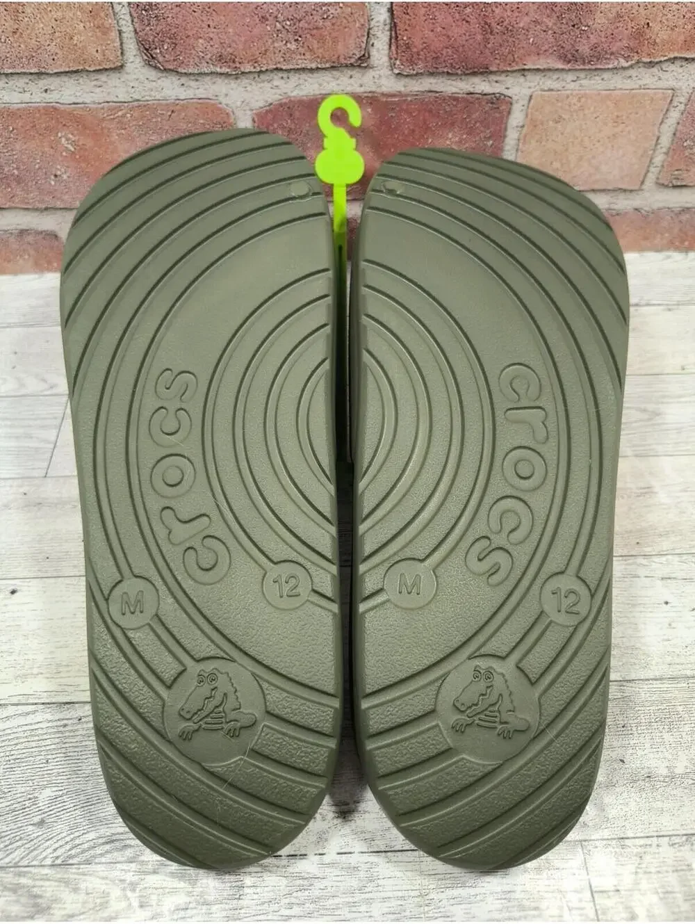 Crocs Essentials Slide Men's Size 12 Army Green Slip On Comfort 210088-309 NWT